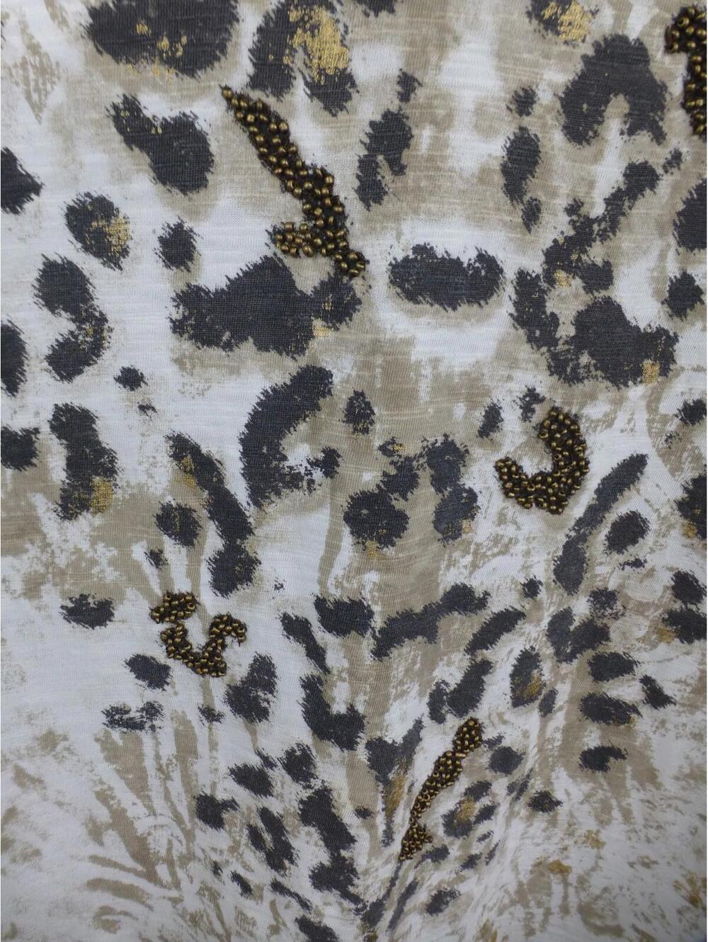 Weekends by Chico's Women's Top Size 2 (Large) Leopard Print V-Neck 3/4 J4 - Picture 3 of 9